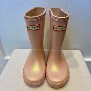 Hunter Kids First Nebula Rain Boots - Iridescent “Bella” Pink - Size 7